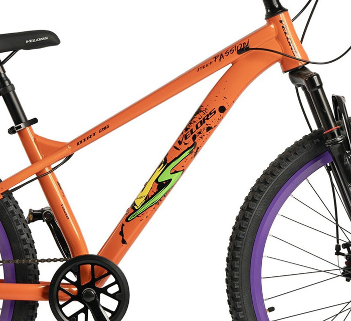Bicicleta MTB-HT 24" VELORS Dirt 2.4, cadru otel 15", manete secventiale, frane disc, 7 viteze [10]
