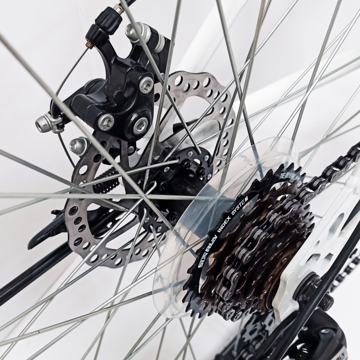 Bicicleta MTB-HT 26" BR One cadru otel 17", frane disc, manete secventiale, 21 viteze, alb/verde [10]