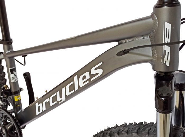 Bicicleta MTB-HT 24" BR Tornado, cadru aluminiu 13.5", manete secventiale, frane disc, 21 viteze, gri/negru mat [19]