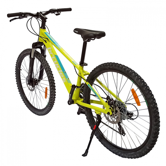 Bicicleta MTB-HT 24" BR Tornado, cadru aluminiu 13", manete secventiale, frane disc, 21 viteze, galben fluo mat [3]
