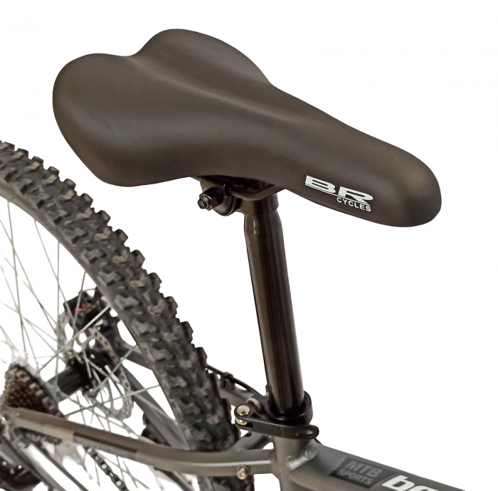 Bicicleta MTB-HT 24" BR Tornado, cadru aluminiu 13.5", manete secventiale, frane disc, 21 viteze, gri/negru mat [14]