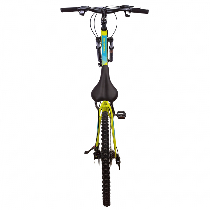 Bicicleta MTB-HT 24" BR Tornado, cadru aluminiu 13", manete secventiale, frane disc, 21 viteze, galben fluo mat [4]