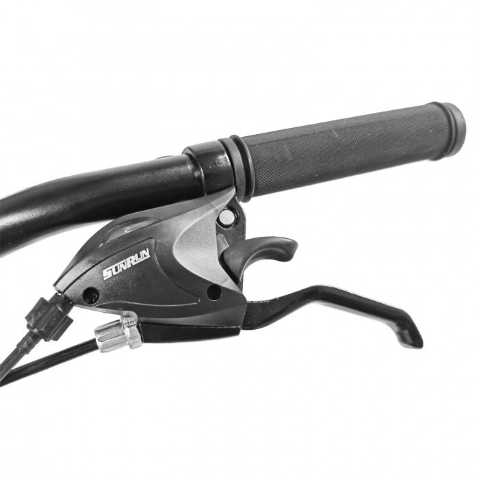 Bicicleta MTB-HT 24" BR Tornado, cadru aluminiu 13", manete secventiale, frane disc, 21 viteze, alb/rosu lucios [10]