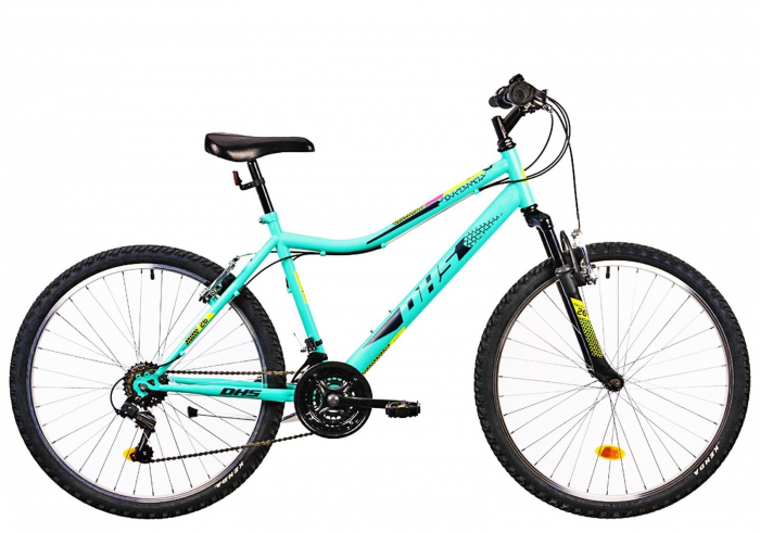 Bicicleta MTB-HT 26" DHS Terrana 2604, cadru otel, manete revoshift, frane V-Brake, 18 viteze [1]