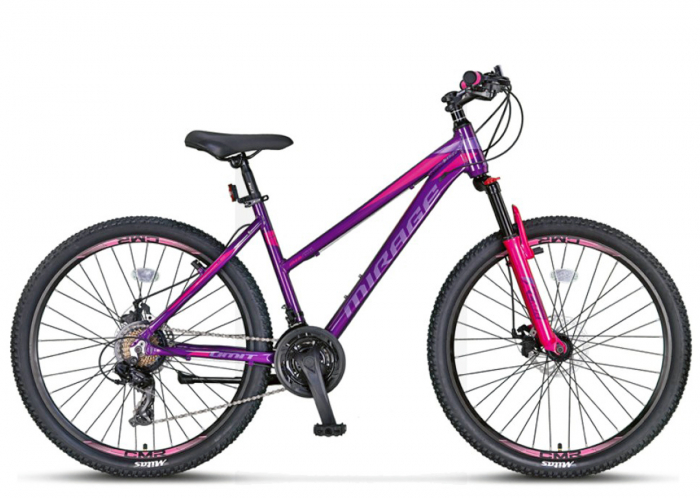 Bicicleta MTB-HT 26" UMIT Mirage Lady 2D, cadru aluminiu 17", manete secventiale, frane disc, 21 viteze, violet/roz [1]