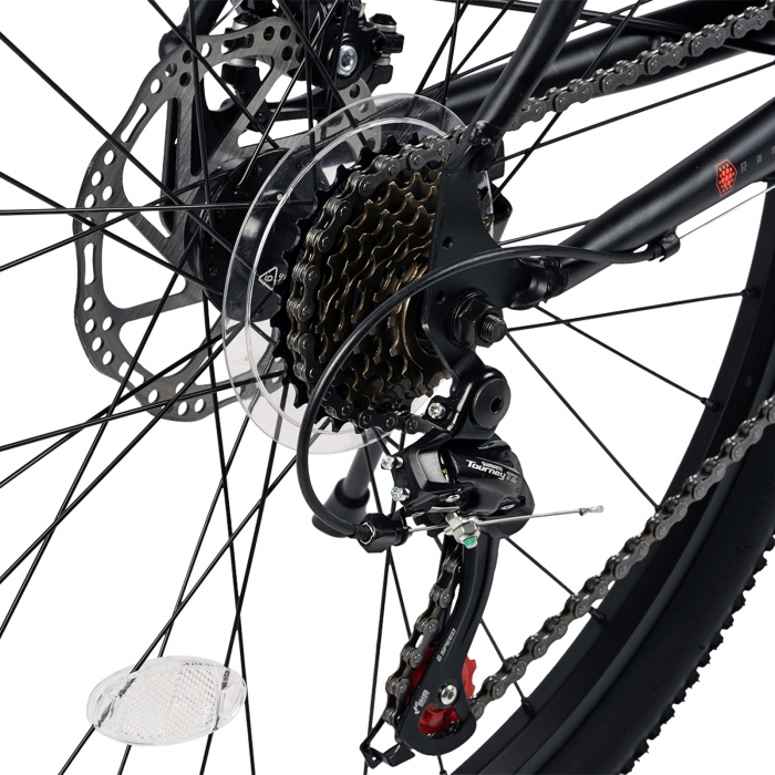 Bicicleta MTB-HT 26" VELORS Rambler, cadru otel 17", manete secventiale, frane disc, 21 viteze, negru/portocaliu [10]