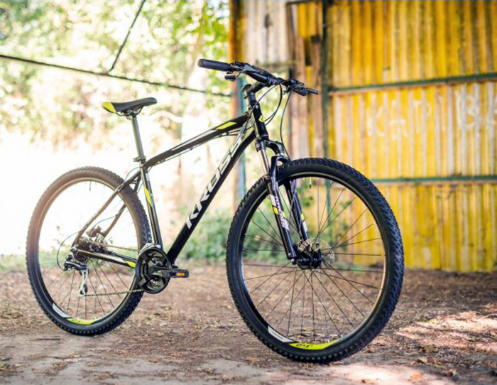 Bicicleta MTB-HT 29" KROSS Hexagon 5.0, cadru aluminiu 19", manete secventiale, frane hidraulice, 24 viteze, negru/galben [12]