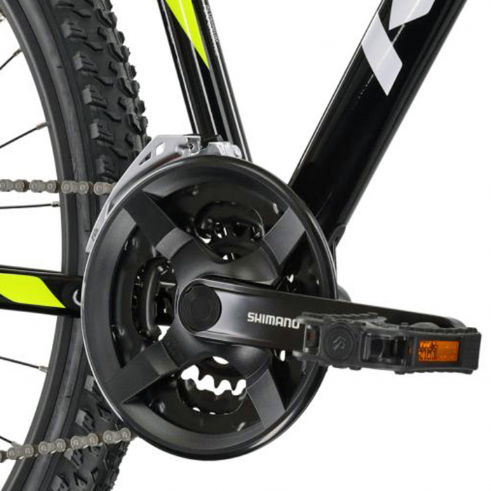 Bicicleta MTB-HT 29" KROSS Hexagon 5.0, cadru aluminiu 19", manete secventiale, frane hidraulice, 24 viteze, negru/galben [9]