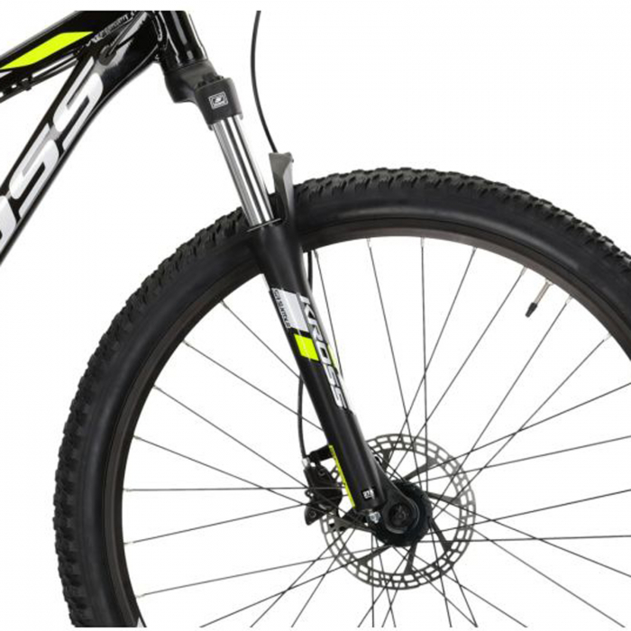 Bicicleta MTB-HT 29" KROSS Hexagon 5.0, cadru aluminiu 21", manete secventiale, frane hidraulice, 24 viteze, negru/galben [5]