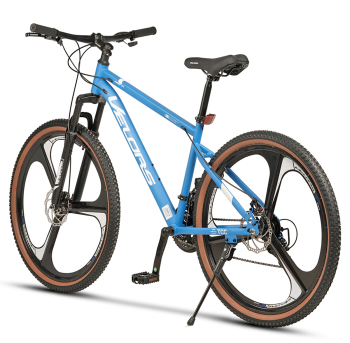 Bicicleta MTB-HT 27.5" VELORS Prime 2.7, cadru otel 18", jante magneziu, frane disc, manete secventiale, 21 viteze, albastru/alb [3]