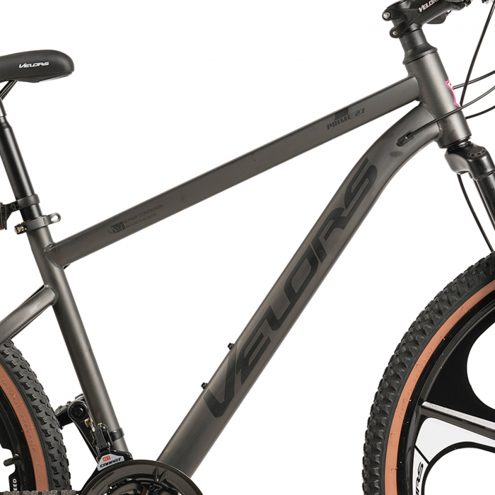 Bicicleta MTB-HT 27.5" VELORS Prime 2.7, cadru otel 18", jante magneziu, frane disc, manete secventiale, 21 viteze, gri/negru [11]