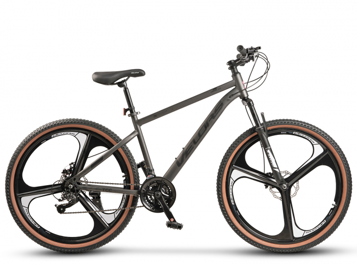 Bicicleta MTB-HT 27.5" VELORS Prime 2.7, cadru otel 18", jante magneziu, frane disc, manete secventiale, 21 viteze, gri/negru [2]