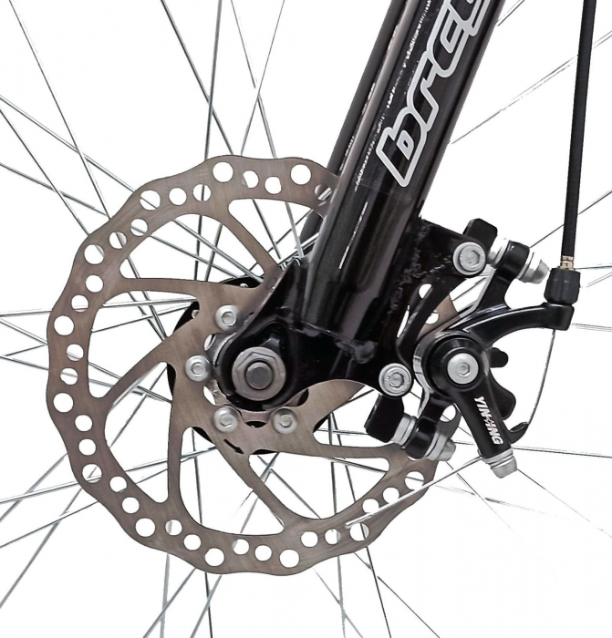 Bicicleta MTB-HT 29" BR Arizona One, cadru otel 19", frane disc, manete secventiale, 21 viteze, negru/verde [3]