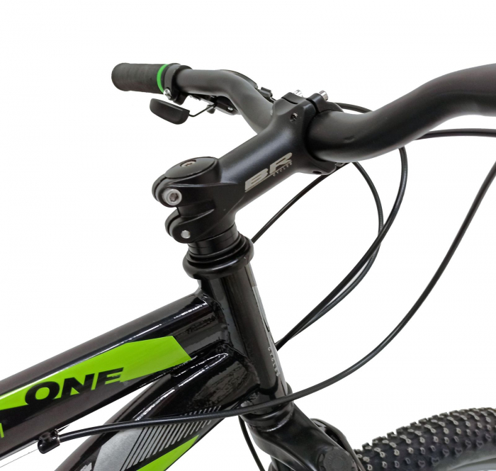 Bicicleta MTB-HT 29" BR Arizona One, cadru otel 19", frane disc, manete secventiale, 21 viteze, negru/verde [7]