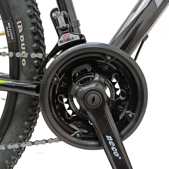 Bicicleta MTB-HT 29" BR Arizona One, cadru otel 19", frane disc, manete secventiale, 21 viteze, negru/verde [8]