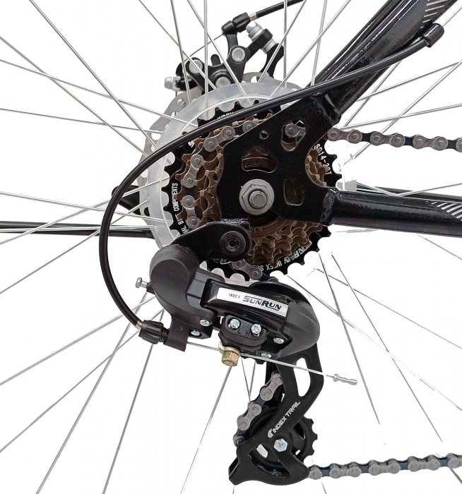 Bicicleta MTB-HT 29" BR Arizona One, cadru otel 19", frane disc, manete secventiale, 21 viteze, negru/verde [9]