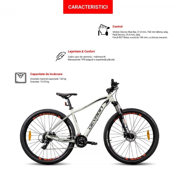 Bicicleta MTB-HT 29" DEVRON Riddle RM1.9, cadru aluminiu, manete secventiale, frane hidraulice, 24 viteze [12]