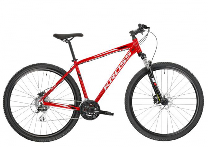 Bicicleta MTB-HT 29" KROSS Hexagon 5.0, cadru aluminiu 17", manete secventiale, frane hidraulice, 24 viteze, rosu/alb [2]