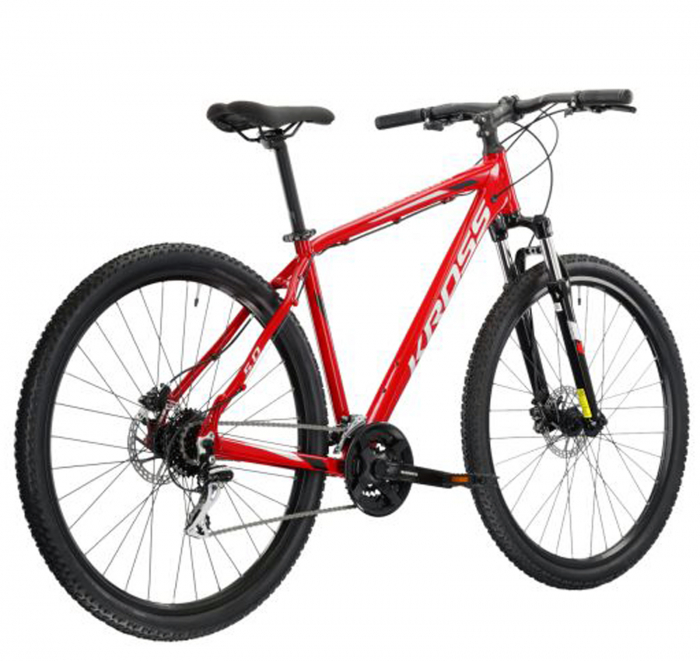 Bicicleta MTB-HT 29" KROSS Hexagon 5.0, cadru aluminiu 17", manete secventiale, frane hidraulice, 24 viteze, rosu/alb [3]