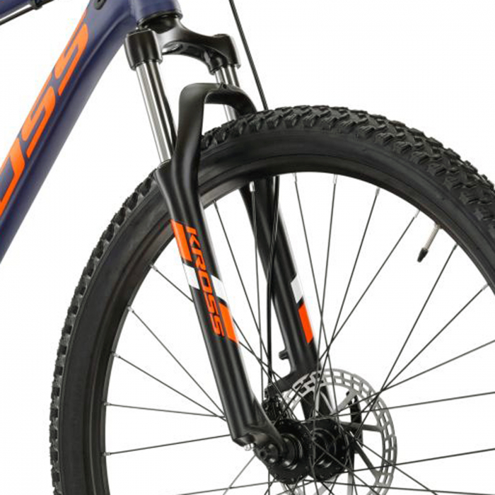 Bicicleta MTB-HT 27.5" KROSS Hexagon 3.0, cadru aluminiu 19", manete secventiale, frane disc, 21 viteze, albastru/portocaliu [4]