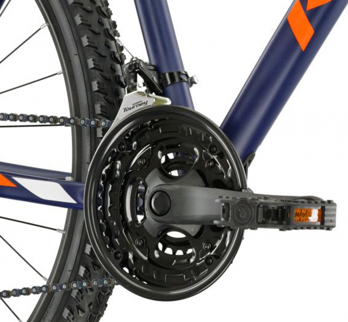 Bicicleta MTB-HT 27.5" KROSS Hexagon 3.0, cadru aluminiu 19", manete secventiale, frane disc, 21 viteze, albastru/portocaliu [9]