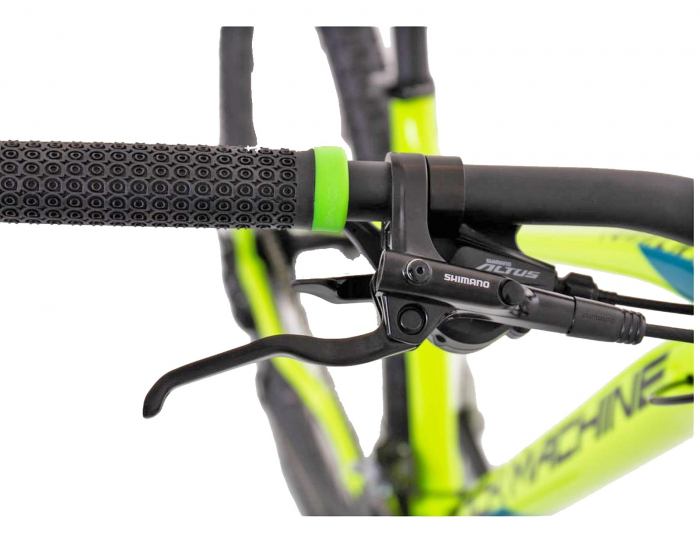 Bicicleta MTB-HT 29" ROCK MACHINE Torrent 20-29, cadru aluminiu 19", manete secventiale, frane hidraulice, 18 viteze, galben fluo/negru/albastru [5]