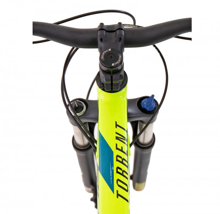 Bicicleta MTB-HT 29" ROCK MACHINE Torrent 20-29, cadru aluminiu 23", manete secventiale, frane hidraulice, 18 viteze, galben fluo/negru/albastru [2]