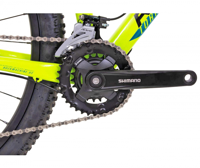 Bicicleta MTB-HT 29" ROCK MACHINE Torrent 20-29, cadru aluminiu 23", manete secventiale, frane hidraulice, 18 viteze, galben fluo/negru/albastru [3]