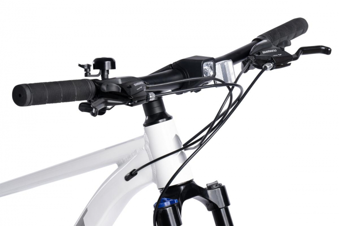 Bicicleta MTB-HT Carpat Pro Teen C26472A 26", Cadru Aluminiu, 21 Viteze, Echipare Shimano, Frane Disc Mecanice, Cabluri Integrate, Alb/gri [9]