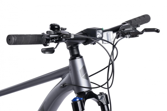 Bicicleta MTB-HT Carpat Pro Teen C26472A 26", Cadru Aluminiu, 21 Viteze, Echipare Shimano, Frane Disc Mecanice, Cabluri Integrate, Gri/Negru [9]