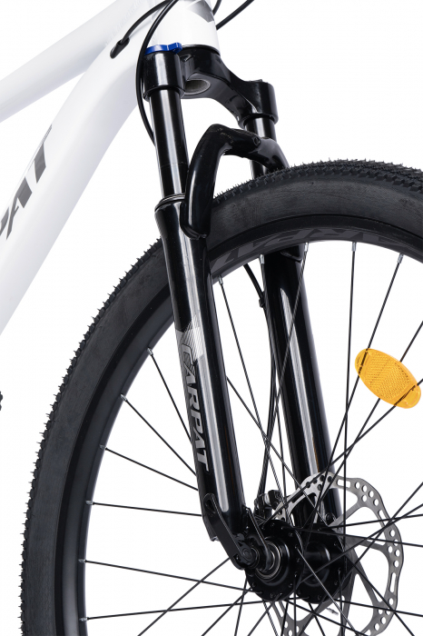 Bicicleta MTB-HT Carpat Pro Teen C27472A 27,5", Cadru Aluminiu, 21 Viteze, Echipare Shimano, Frane Disc Mecanice, Cabluri Integrate, Alb/gri [8]