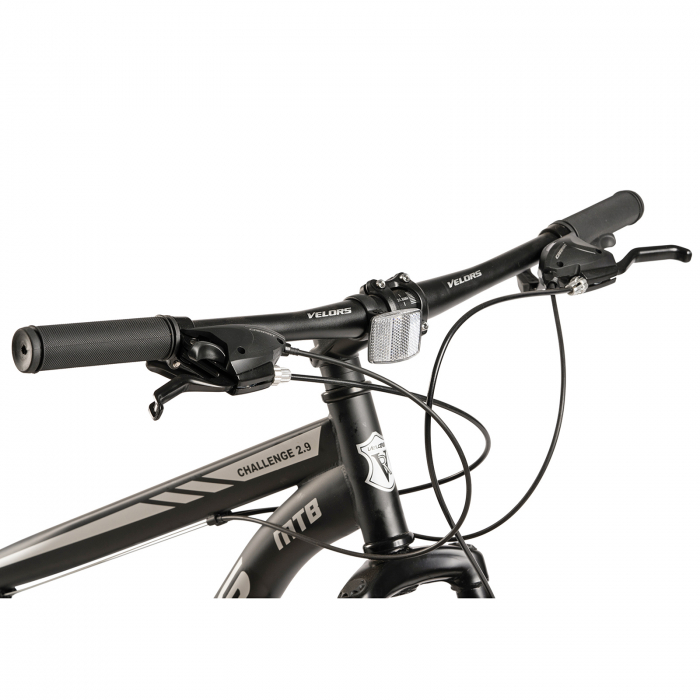 ﻿﻿Bicicleta MTB-HT 29" VELORS Challenge 2.9, cadru otel 18", manete secventiale, frane disc, 21 viteze, gri/portocaliu [5]