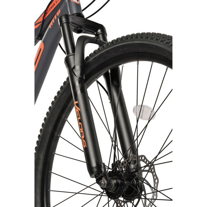 ﻿﻿Bicicleta MTB-HT 29" VELORS Challenge 2.9, cadru otel 18", manete secventiale, frane disc, 21 viteze, gri/portocaliu [4]
