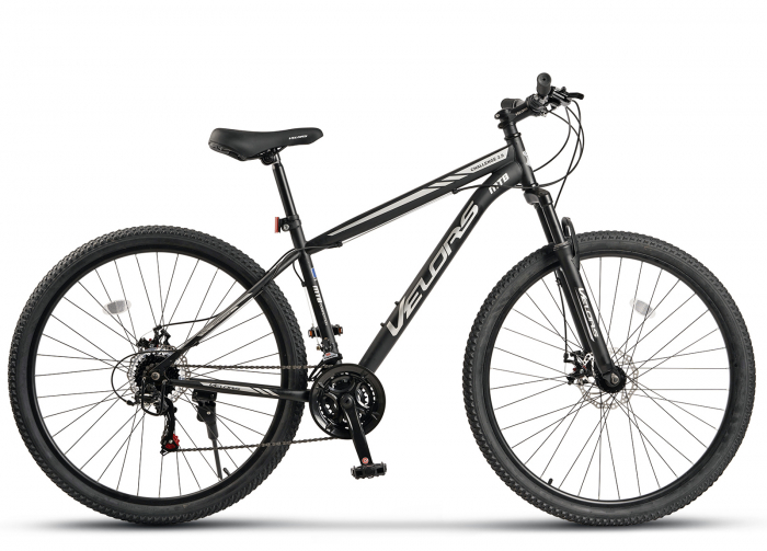 ﻿﻿Bicicleta MTB-HT 29" VELORS Challenge 2.9, cadru otel 18", manete secventiale, frane disc, 21 viteze, negru/gri [2]