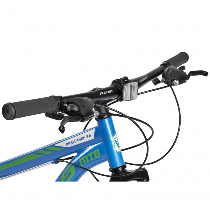 Bicicleta MTB-HT 26" VELORS Challenge 2.6, cadru otel 17", manete secventiale, frane disc, 21 viteze, albastru/verde [5]
