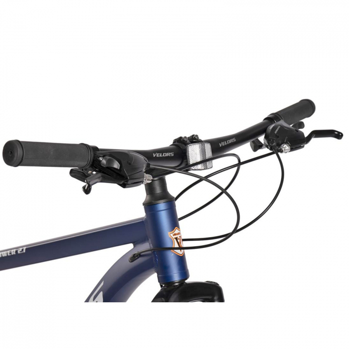 Bicicleta MTB-HT 27.5" VELORS Power 2.7, cadru aluminiu 17", jante magneziu, manete secventiale, frane disc, 21 viteze, albastru/portocaliu [5]