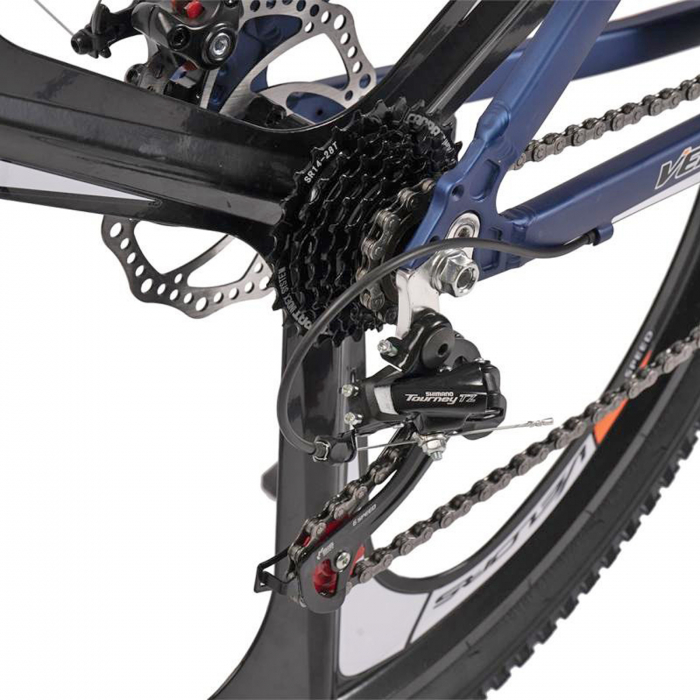 Bicicleta MTB-HT 27.5" VELORS Power 2.7, cadru aluminiu 17", jante magneziu, manete secventiale, frane disc, 21 viteze, albastru/portocaliu [9]