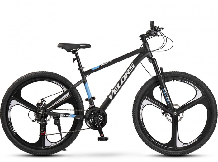 Bicicleta MTB-HT 27.5" VELORS Power 2.7, cadru aluminiu 17", jante magneziu, manete secventiale, frane disc, 21 viteze, negru/albastru [2]