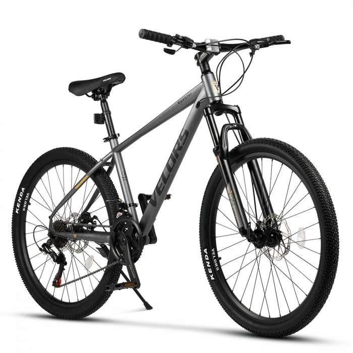 Bicicleta MTB-HT 26" VELORS Rambler, cadru otel 17", manete secventiale, frane disc, 21 viteze, gri/negru [1]