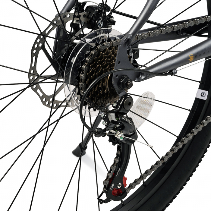 Bicicleta MTB-HT 26" VELORS Rambler, cadru otel 17", manete secventiale, frane disc, 21 viteze, gri/negru [10]