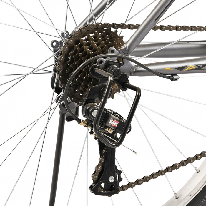 Bicicleta MTB-HT 26" VELORS Rockstar, cadru otel 17", manete index, frane V-Brake, 21 viteze, gri/negru [7]