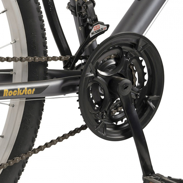 Bicicleta MTB-HT 26" VELORS Rockstar, cadru otel 17", manete index, frane V-Brake, 21 viteze, gri/negru [6]
