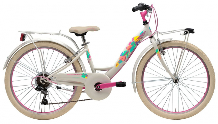 Bicicleta oras 24" ADRIATICA CTB Donna, cadru otel 14", frane V-Brake, 6 viteze, alba [1]