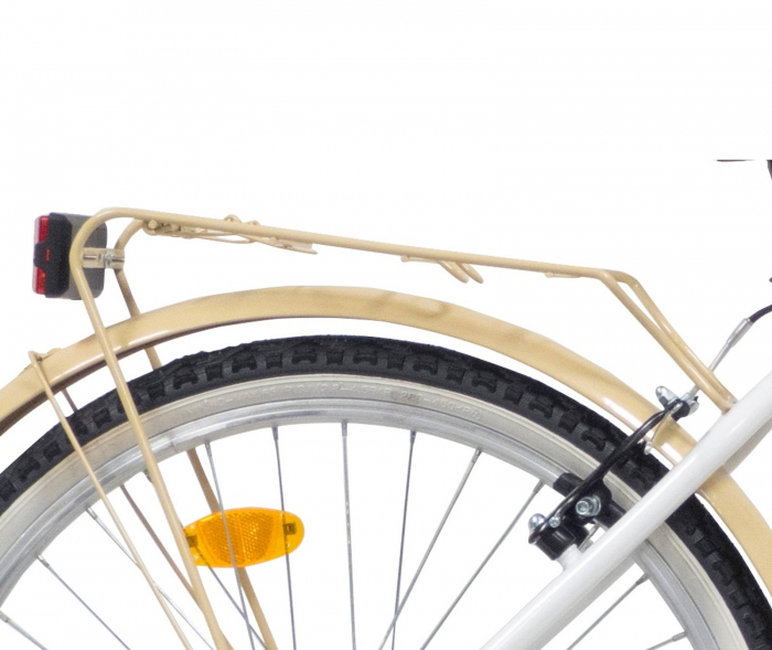 Bicicleta oras 24" BOTTARI Parma, cadru otel 17", frane V-Brake, 6 viteze, alb/bej [6]