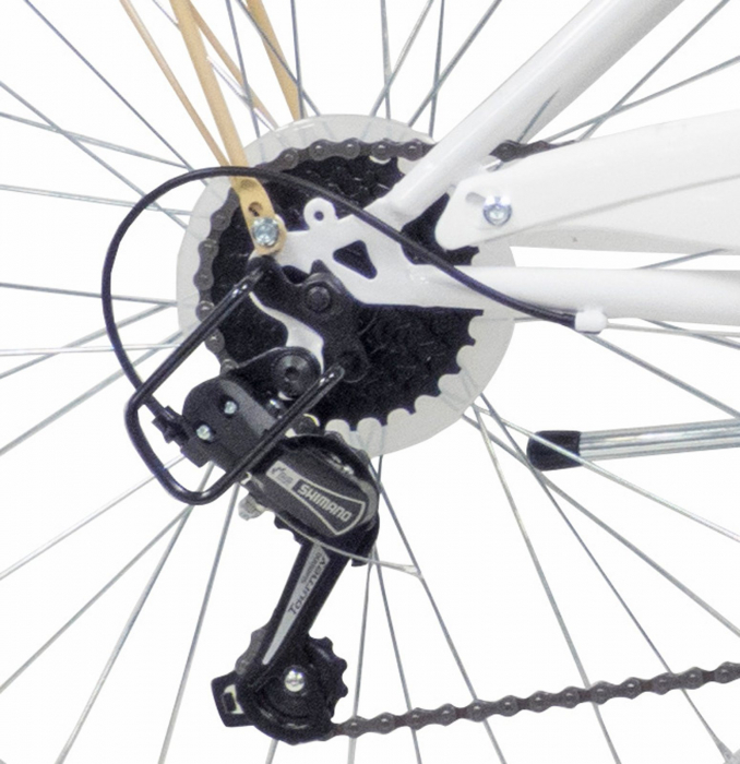 Bicicleta oras 24" BOTTARI Parma, cadru otel 17", frane V-Brake, 6 viteze, alb/bej [4]