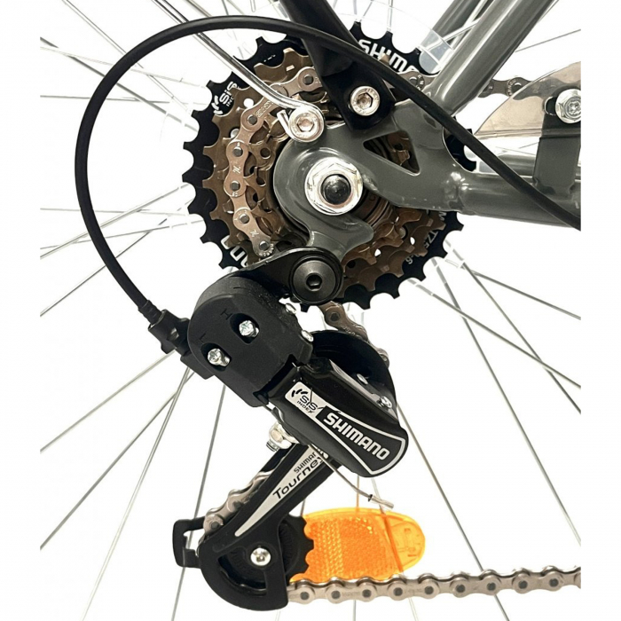 Bicicleta oras 26" DHS Citadinne 2634, cadru otel 18", frane V-Brake, 6 viteze, gri/albastru [6]