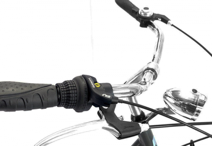 Bicicleta oras 26" DHS Citadinne 2634, cadru otel 18", frane V-Brake, 6 viteze, gri/albastru [4]