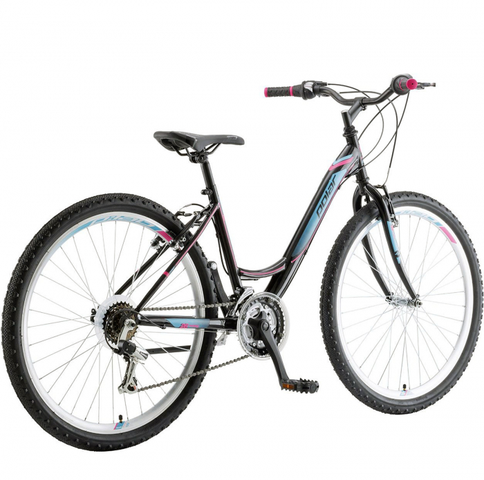 Bicicleta oras 26" POLAR Modesty, cadru otel 17", frane V-Brake, 18 viteze, negru/roz [3]