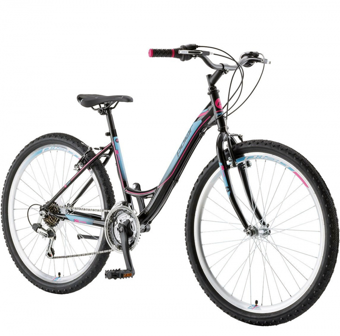 Bicicleta oras 26" POLAR Modesty, cadru otel 17", frane V-Brake, 18 viteze, negru/roz [2]