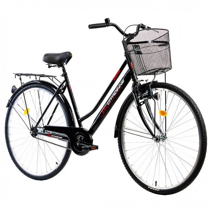 Bicicleta oras 28" CITADINNE 2812, cadru otel 20", frane V-Brake/torpedo, single speed, negru [2]